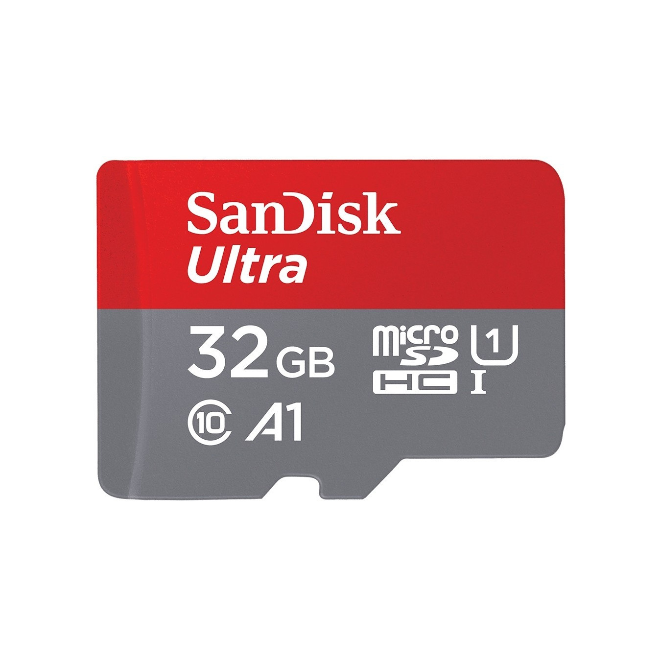 SanDisk Ultra microSDHC 32GB - Class 10, A1, U1 (120MB/s) - Grey/Red with SD Adapter — Buy in Cyprus with Fast Delivery