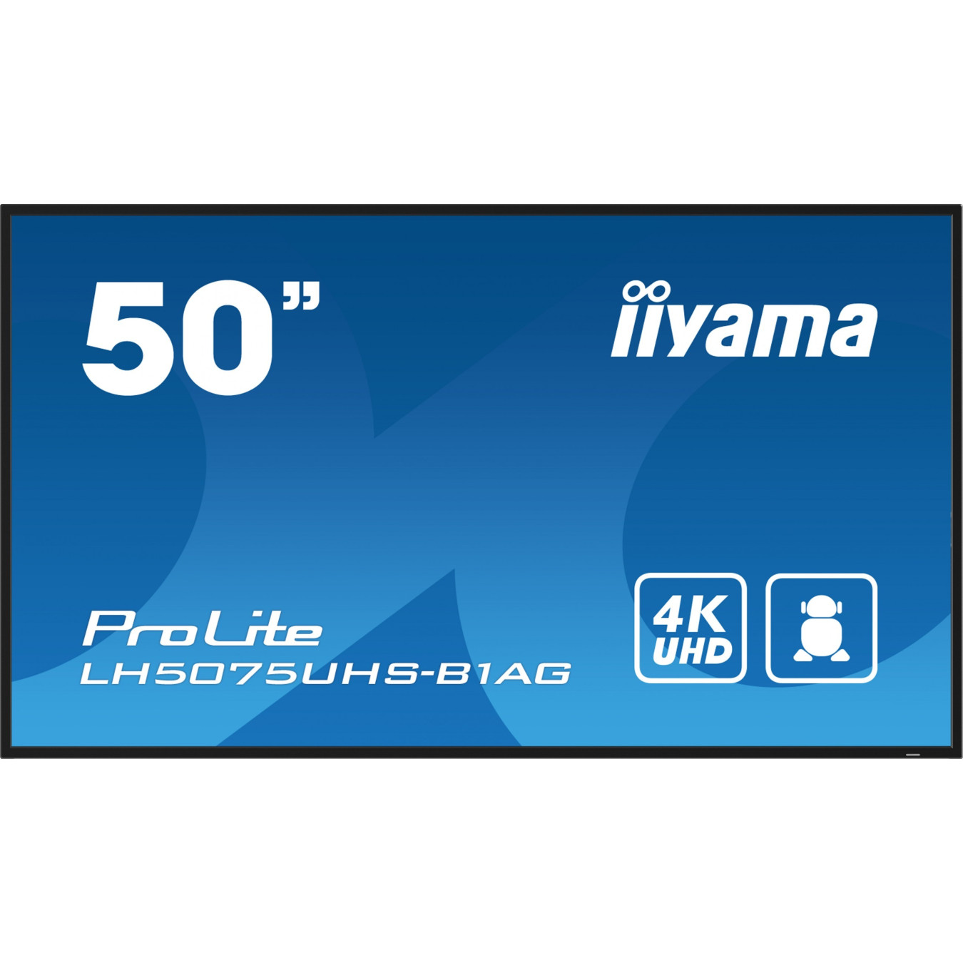 iiyama LH5075UHS-B1AG - 50" 4K UHD Digital Signage IPS Display, Android 11, 4GB RAM/32GB, Black