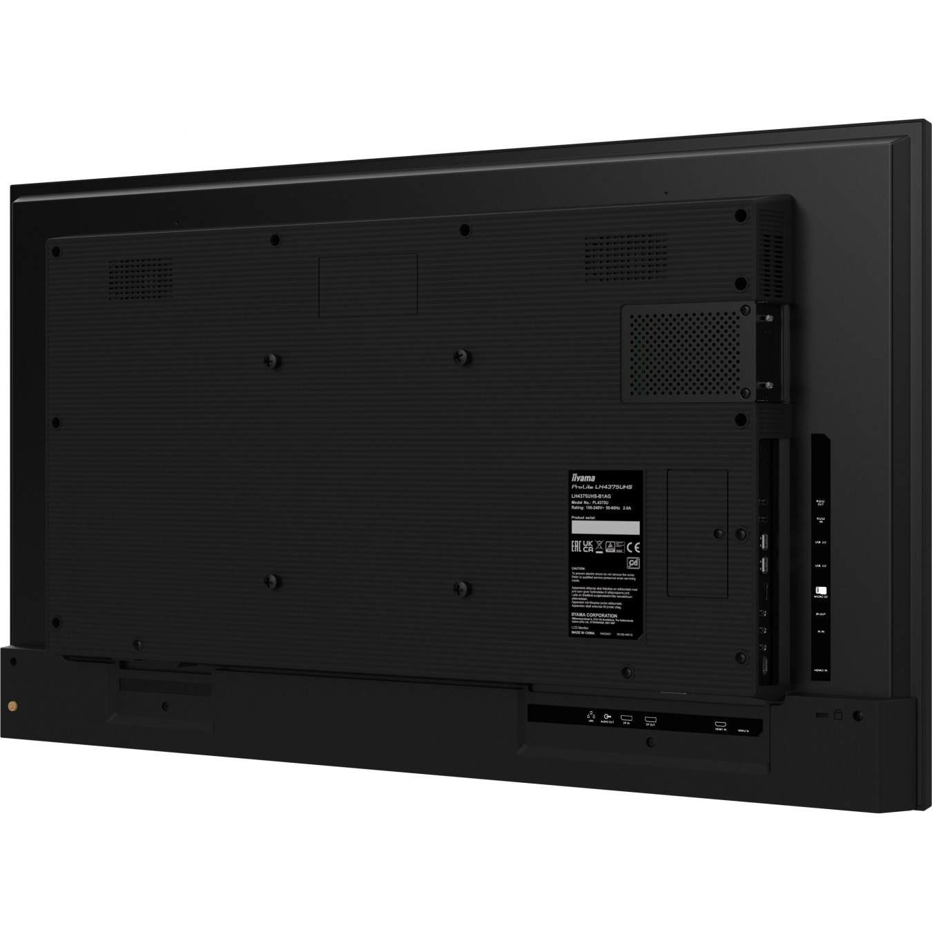 iiyama LH5075UHS-B1AG - 50" 4K UHD Digital Signage IPS Display, Android 11, 4GB RAM/32GB, Black