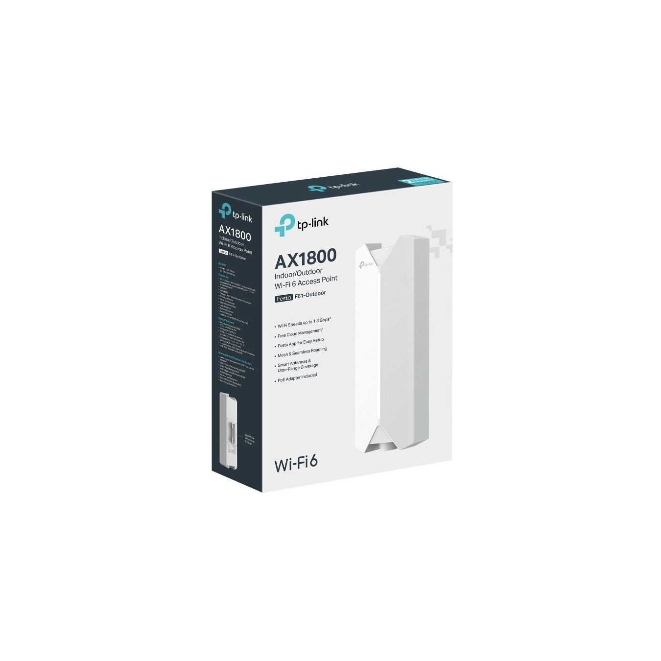 TP-Link Festa F61-Outdoor - AX1800 Outdoor Access Point (Dual-Band, White, IP67, PoE, 1x1GbE)