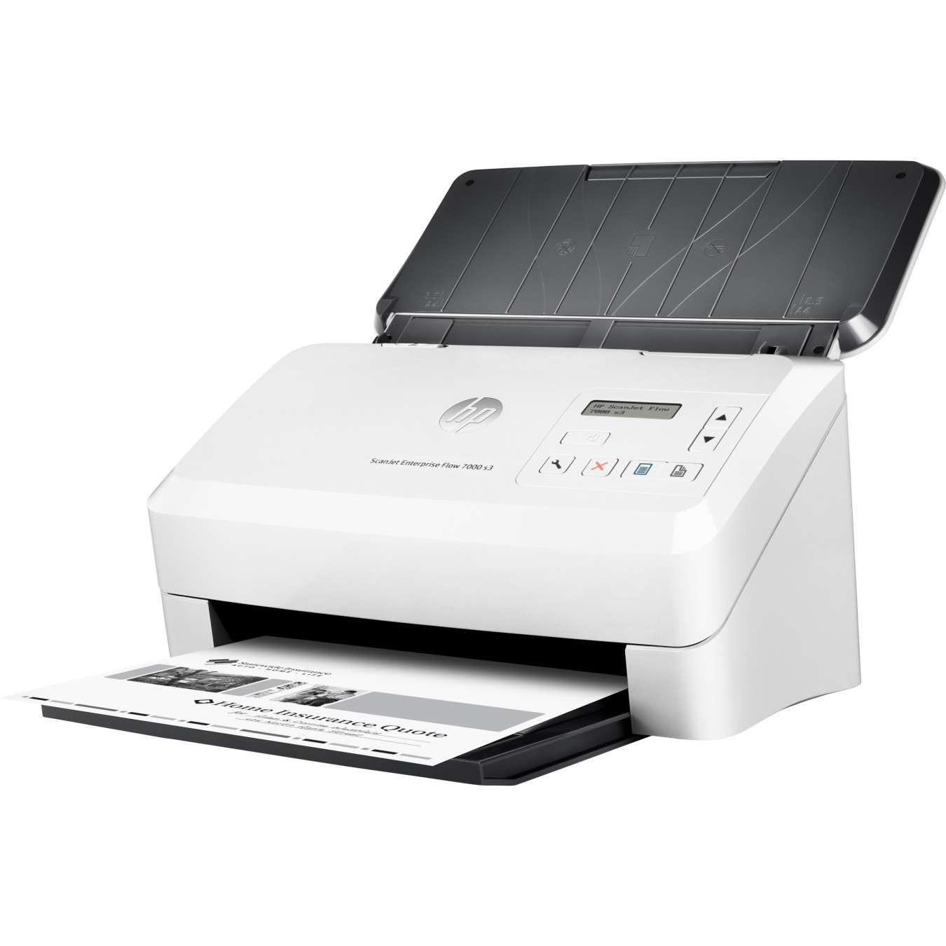 HP ScanJet Enterprise Flow 7000 s3 - Sheet-fed Duplex ADF Scanner, White, 75 ppm, 600x600 DPI, A4