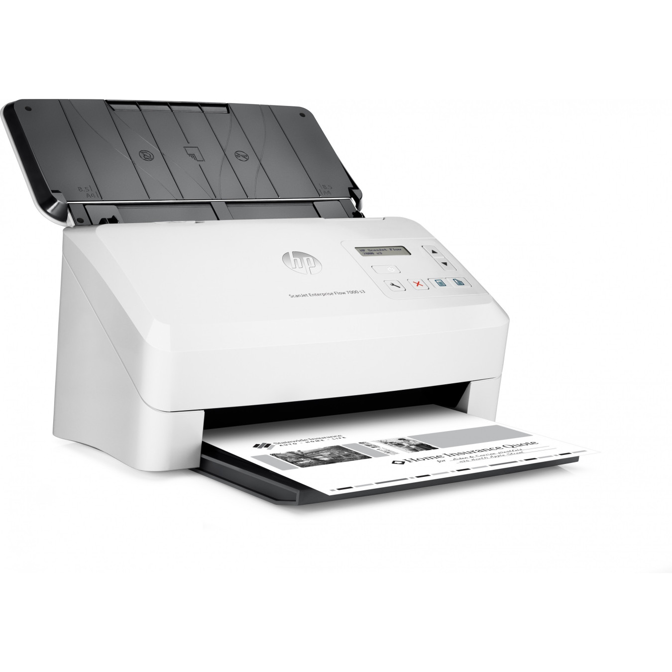 HP ScanJet Enterprise Flow 7000 s3 - Sheet-fed Duplex ADF Scanner, White, 75 ppm, 600x600 DPI, A4