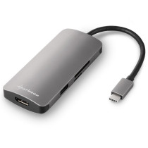 Sharkoon USB-C Multiport Adapter - 3x USB-A, 1x USB-C, HDMI, SD/MMC - Grey, USB 3.2 Gen 1 — Buy in Cyprus with Fast Delivery
