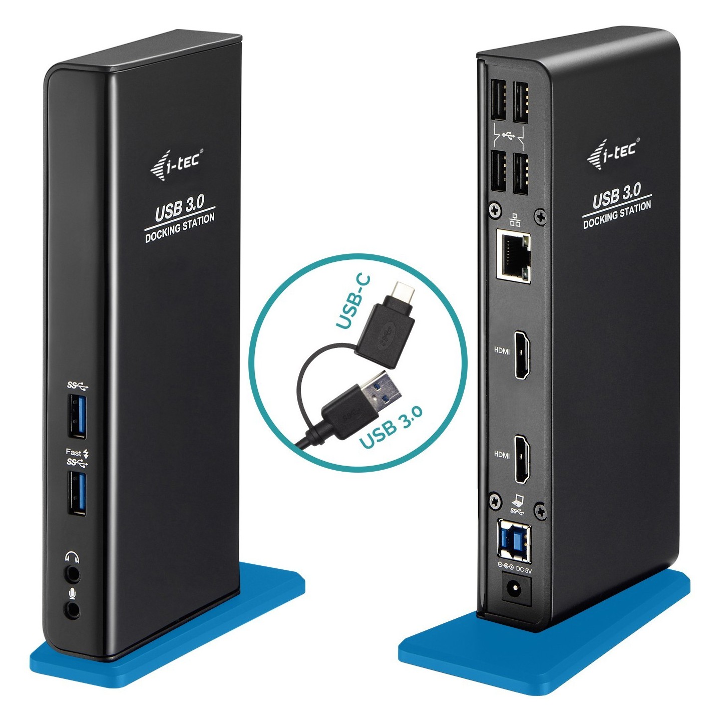 D I-TEC USB 3.0 Dual HDMI Docking Station - Black, USB-A 3.0, Dual HDMI, Gigabit Ethernet — Buy in Cyprus with Fast Delivery