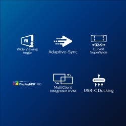 Philips 499P9H 49" SuperWide 32:9 Curved VA DQHD Monitor USB-C 90W Webcam (Boxed) — Buy in Cyprus with Fast Delivery