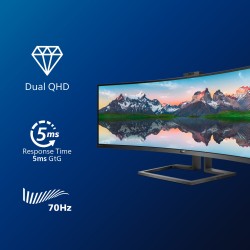 Buy Philips 499P9H - 124cm (49") SuperWide 32:9 Curved VA Monitor - 5120x1440, D... in Cyprus, Nicosia, Limassol, Larnaka, Pafos