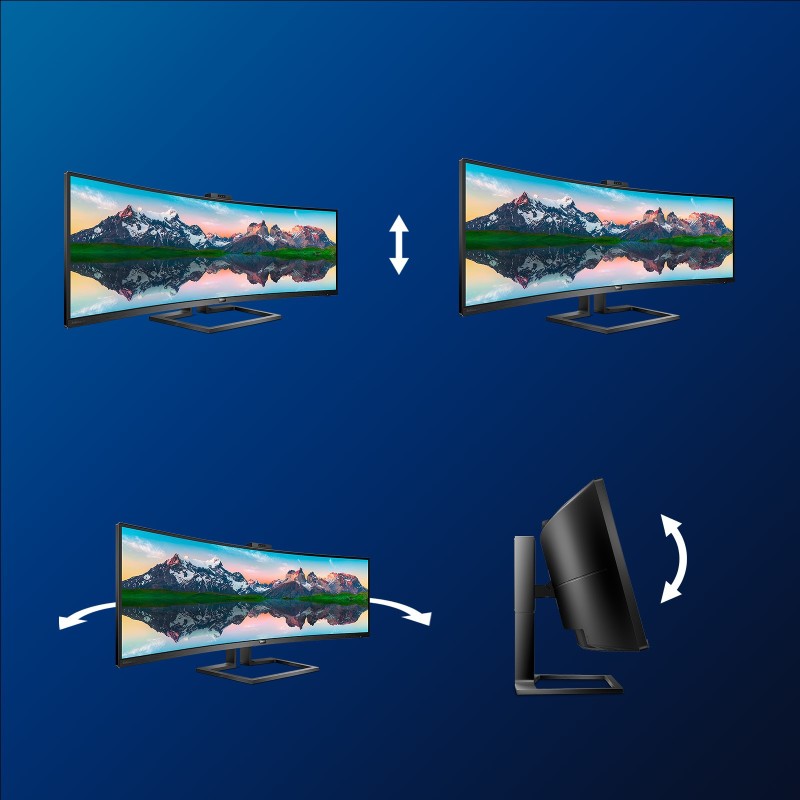 Buy Philips 499P9H - 124cm (49") SuperWide 32:9 Curved VA Monitor - 5120x1440, D... in Cyprus, Nicosia, Limassol, Larnaka, Pafos