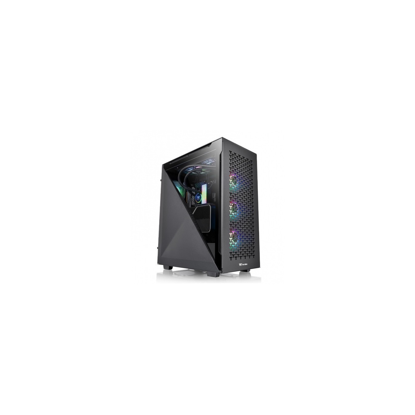 Thermaltake Divider 500 TG Air - CA-1T4-00M1WN-02 - Mid Tower PC Case, Black, USB-C Gen2, ATX/mATX/Mini-ITX