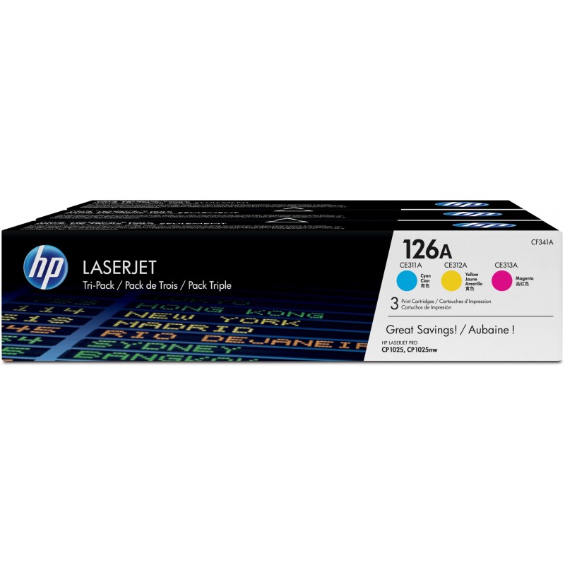 Buy HP 126A Original Toner CF341A - Cyan Magenta Yellow - 3-pack - 1000 pages each in Cyprus, Nicosia, Limassol, Larnaka, Pafos