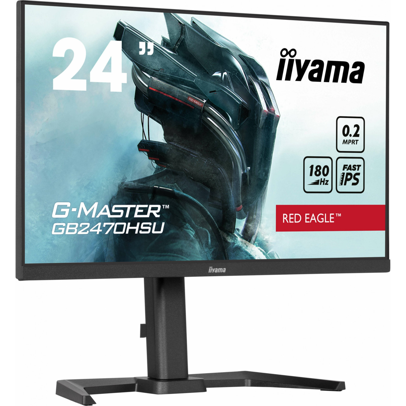 IIYAMA GB2470HSU-B6 - 23.8'' IPS Gaming Monitor, 1920x1080, 180Hz, HDMI/DP/USB, Adjustable Stand, Black