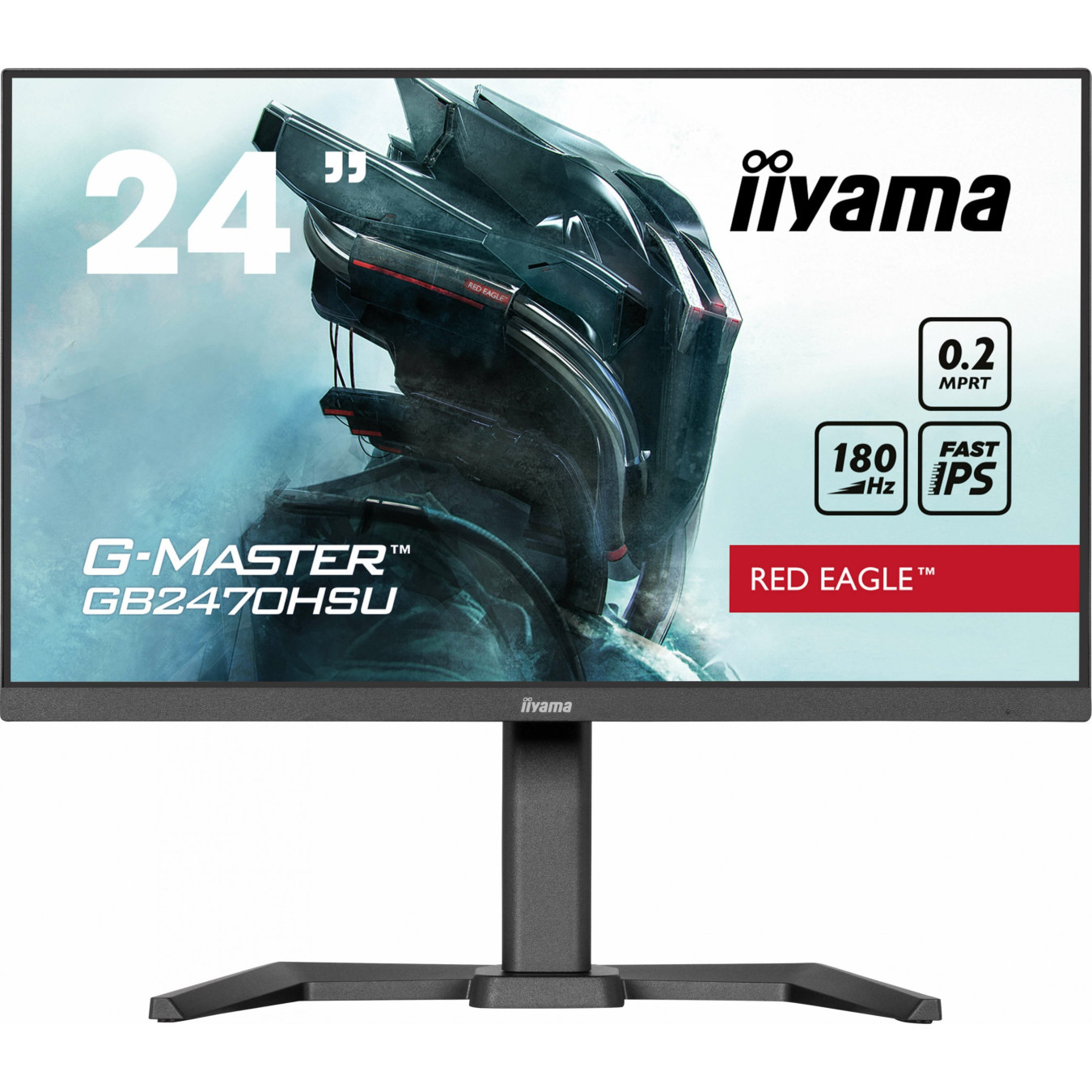 IIYAMA GB2470HSU-B6 - 23.8'' IPS Gaming Monitor, 1920x1080, 180Hz, HDMI/DP/USB, Adjustable Stand, Black
