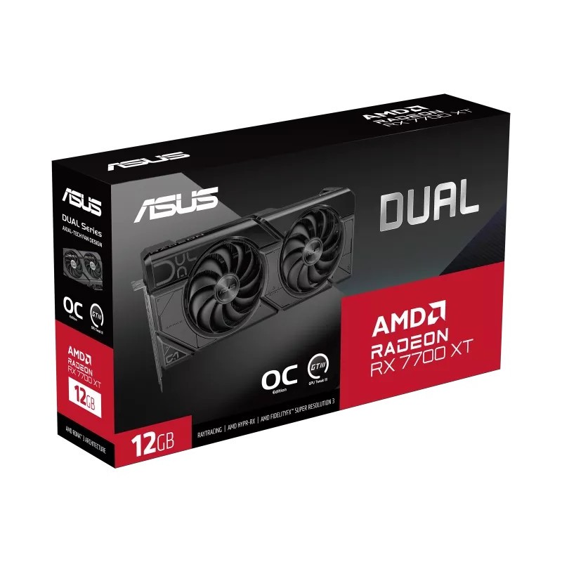 Buy RX 7700 XT ASUS Dual Radeon OC - RX7700XT-O12G - Black, 12GB GDDR6, 192-bit,... in Cyprus, Nicosia, Limassol, Larnaka, Pafos