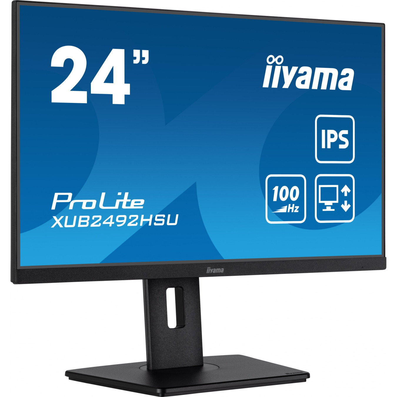 iiyama ProLite XUB2492HSU-B6 - XUB2492HSU-B6 - 24-inch FHD IPS, 100Hz, 4ms, HDMI/DP, 4xUSB, Height Adjustable, Black