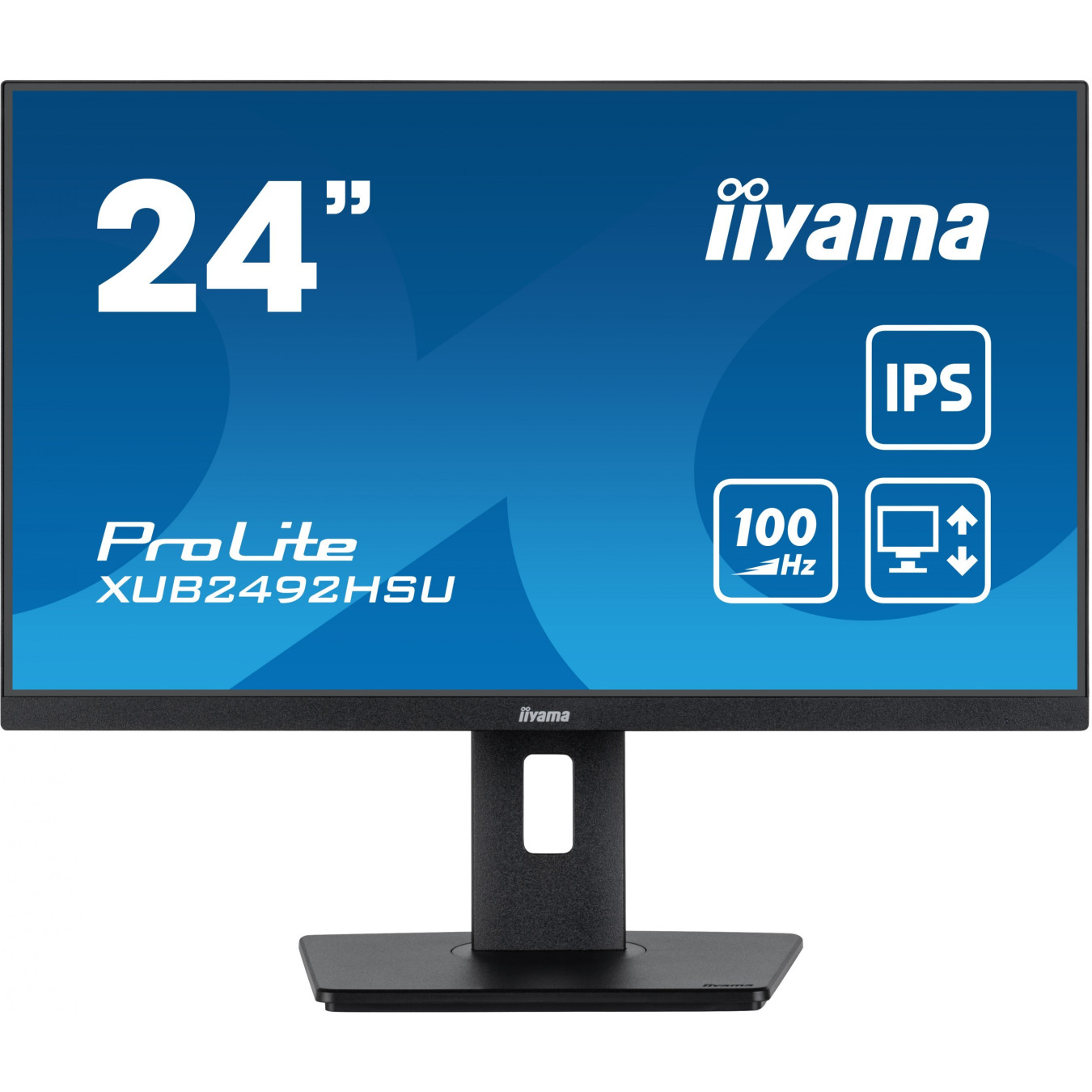 iiyama ProLite XUB2492HSU-B6 - XUB2492HSU-B6 - 24-inch FHD IPS, 100Hz, 4ms, HDMI/DP, 4xUSB, Height Adjustable, Black
