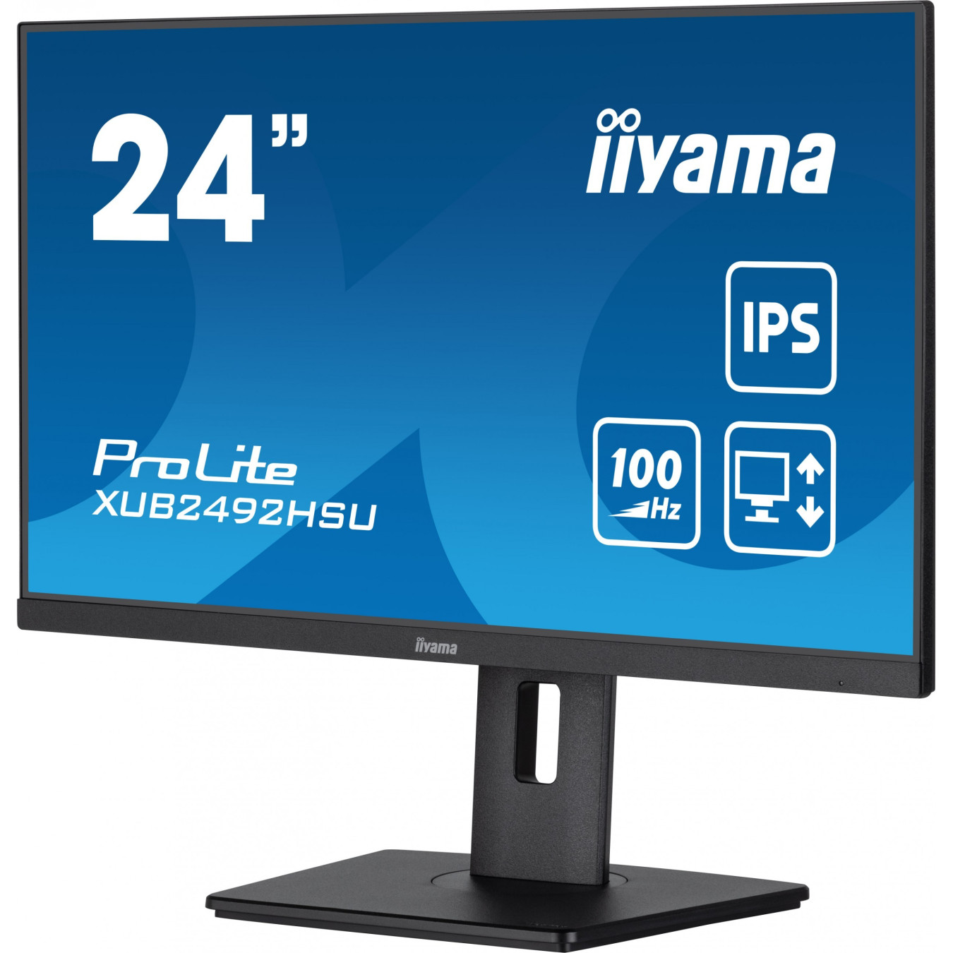 iiyama ProLite XUB2492HSU-B6 - XUB2492HSU-B6 - 24-inch FHD IPS, 100Hz, 4ms, HDMI/DP, 4xUSB, Height Adjustable, Black