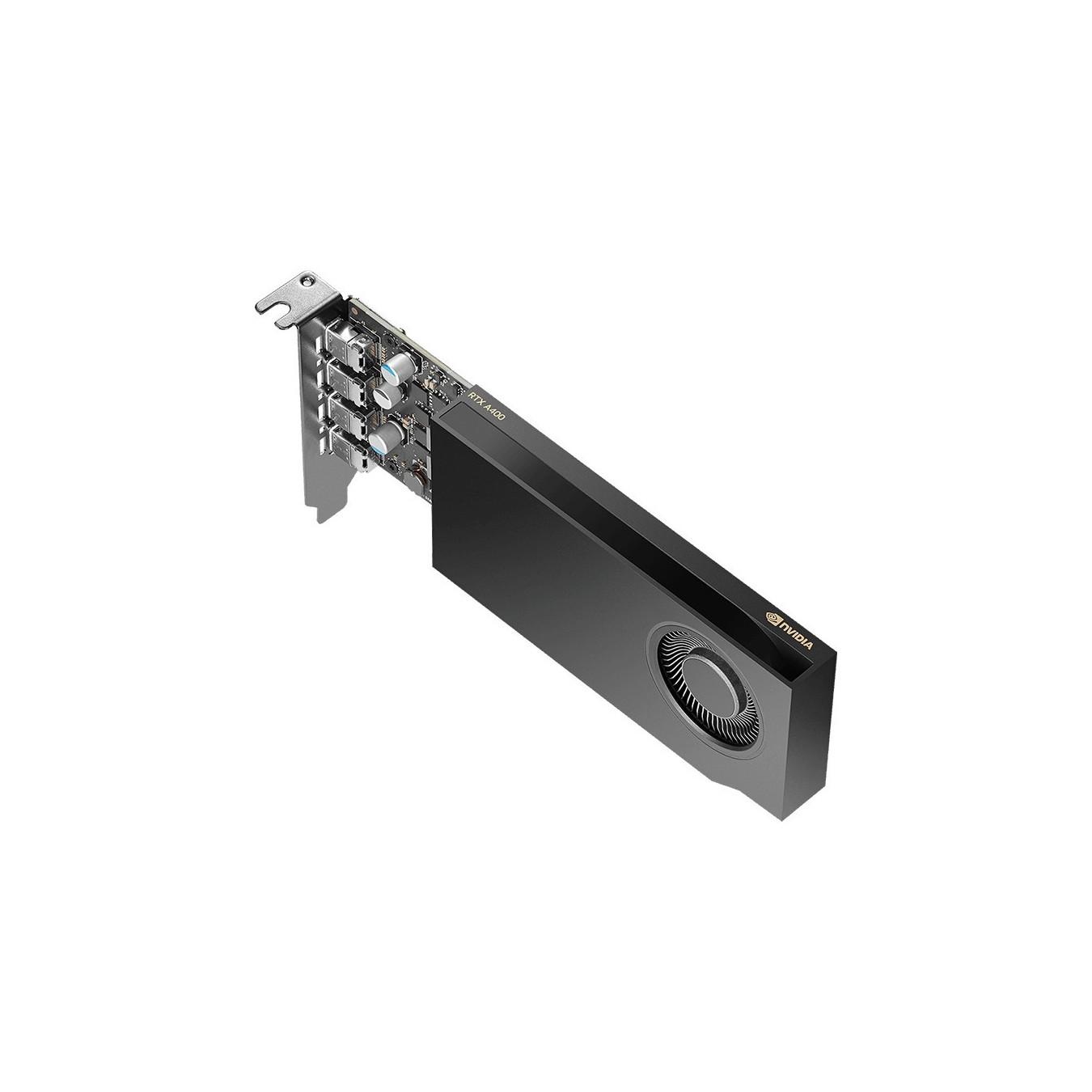 Quadro RTX A400 - VCNRTXA400-PL - Black, 4GB GDDR6, Low-Profile, PCIe x8 4.0, 4x Mini DisplayPort
