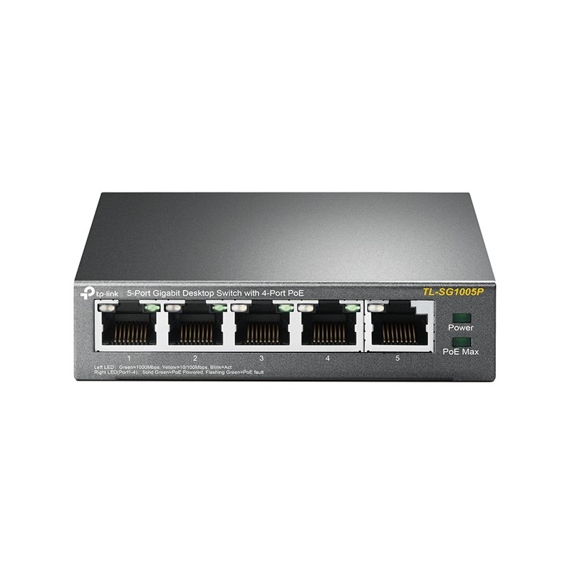 Buy TP-Link SG1005P 5-Port Gigabit PoE Switch - SG1005P - Black, Metal enclosure... in Cyprus, Nicosia, Limassol, Larnaka, Pafos