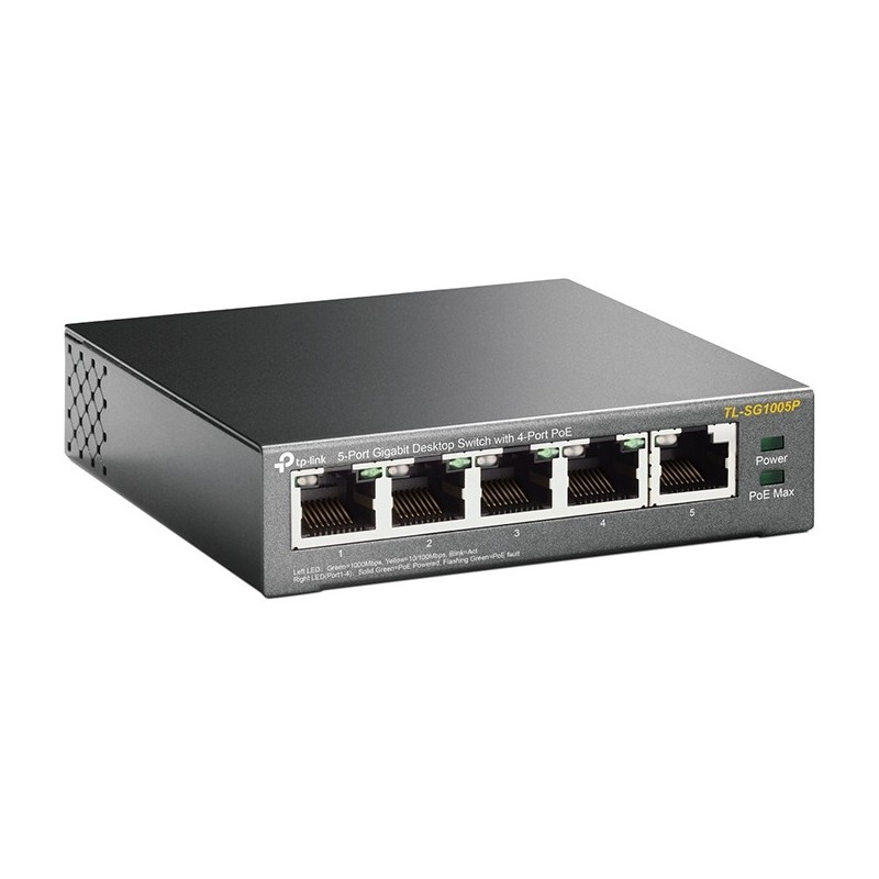 Buy TP-Link SG1005P 5-Port Gigabit PoE Switch - SG1005P - Black, Metal enclosure... in Cyprus, Nicosia, Limassol, Larnaka, Pafos