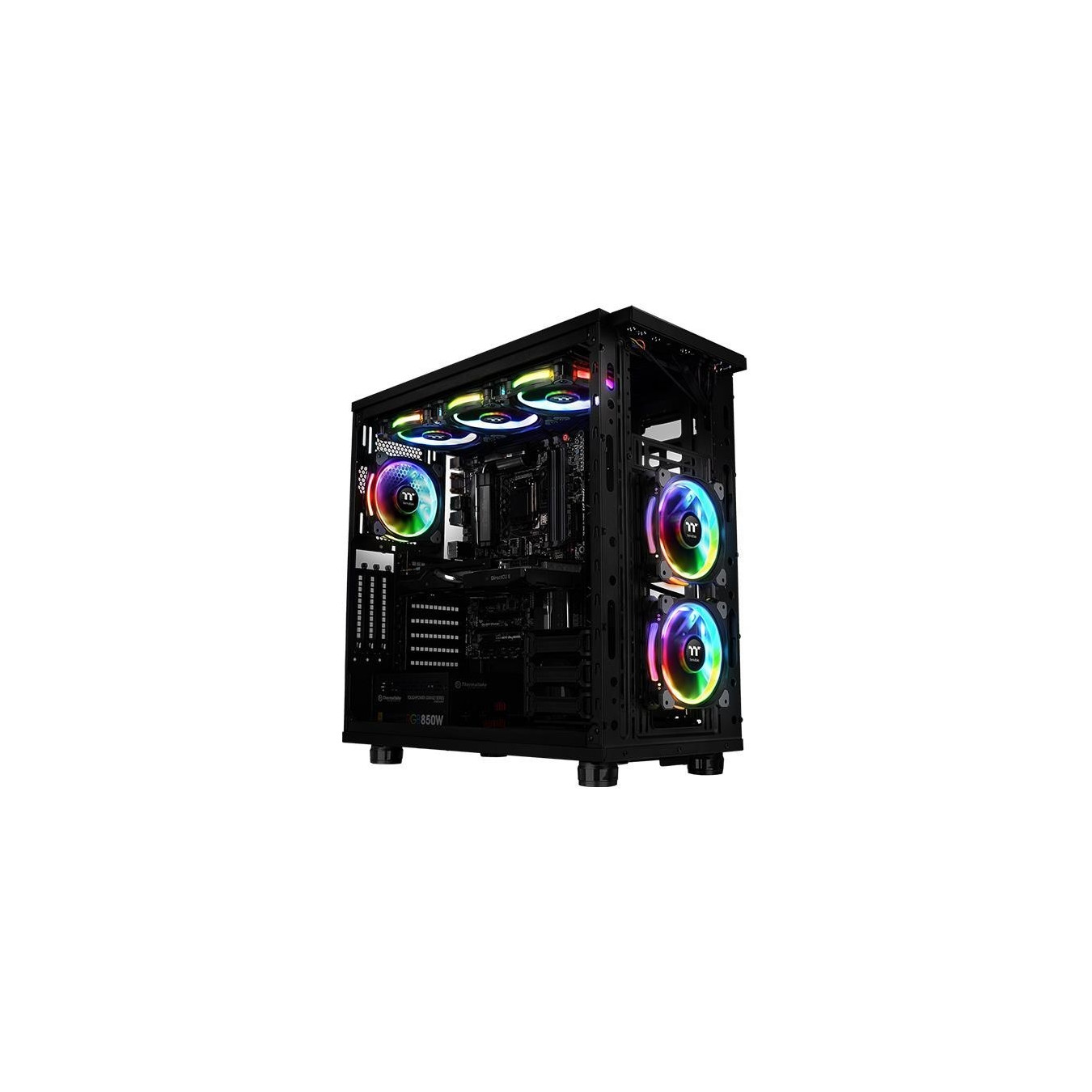 Thermaltake Riing Plus 12 RGB Kit - CL-F076-PL12SW-A - 3x120mm RGB Fans + Lumi, USB Hub, Black