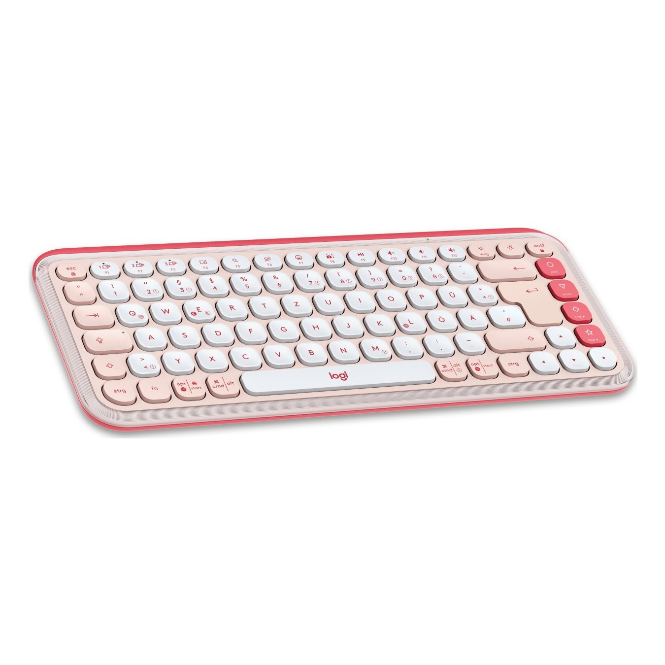 POP ICON COMBO MOUSE AND KB - Rose, Bluetooth Wireless Keyboard & Mouse (German QWERTZ, Mini Keyboard)