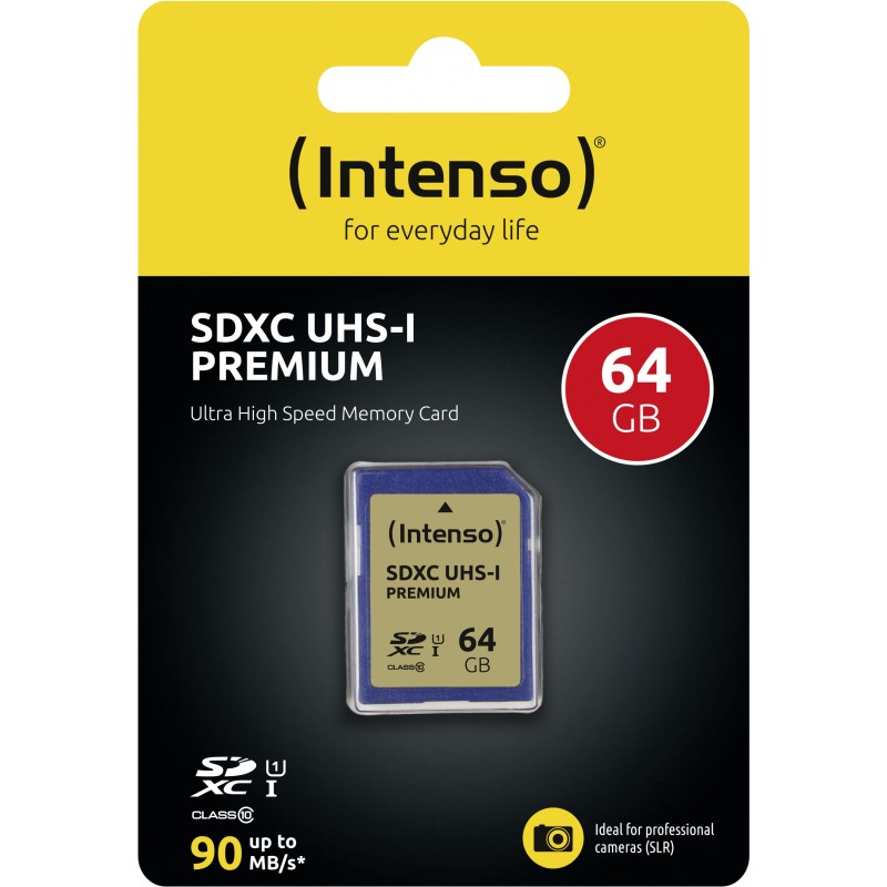 Buy CARD 64GB Intenso Premium - 3421490 - SDXC UHS-I 90 MB/s Class 10 in Cyprus, Nicosia, Limassol, Larnaka, Pafos