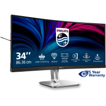 Philips 86.4cm (34.0') 34B2U5600C - 34-inch curved VA monitor, 3440x1440 UWQHD, 120Hz, Grey — Buy in Cyprus with Fast Delivery
