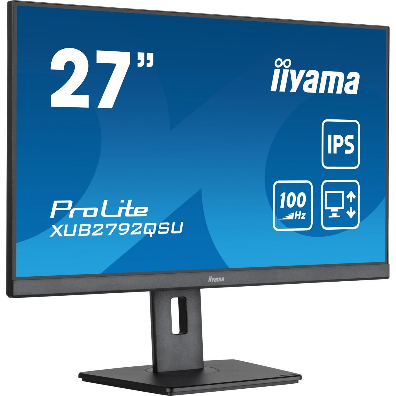 iiyama ProLite XUB2792QSU-B6 27-inch IPS QHD 2560x1440, 100Hz, 0.4ms, HDMI/DP, USB Hub, Pivot - Black