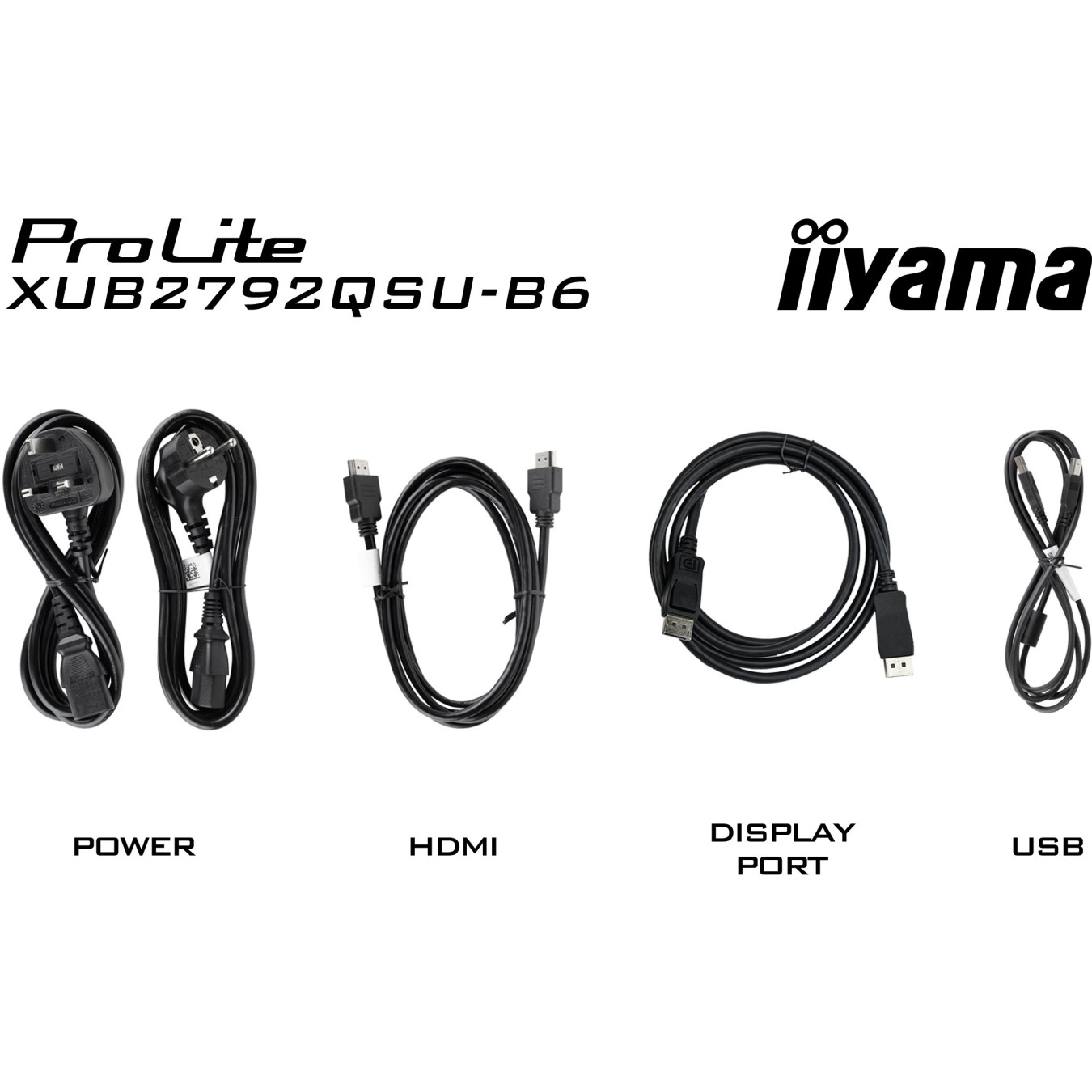 iiyama ProLite XUB2792QSU-B6 27-inch IPS QHD 2560x1440, 100Hz, 0.4ms, HDMI/DP, USB Hub, Pivot - Black