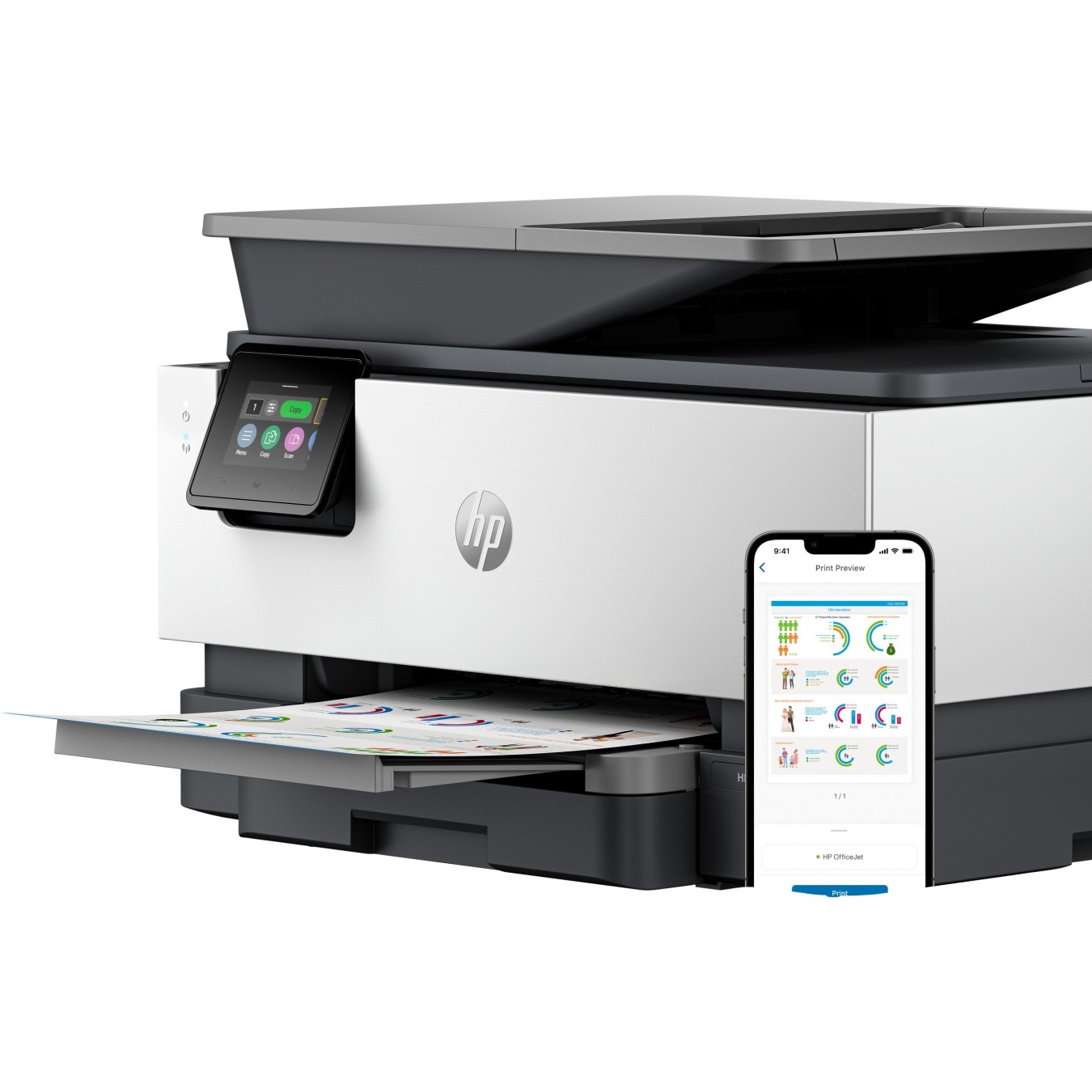 HP OfficeJet Pro 9120e All-in-One Color Printer - 9120e - (Color inkjet, A4, 4-in-1, Wi-Fi, Ethernet, USB)