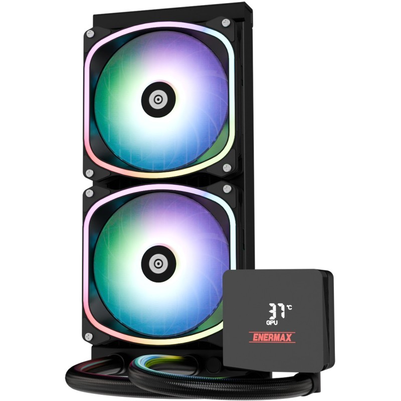 Buy Enermax Aquafusion II 240mm - ARGB AIO Liquid CPU Cooler, Black, 2x120mm Fan... in Cyprus, Nicosia, Limassol, Larnaka, Pafos