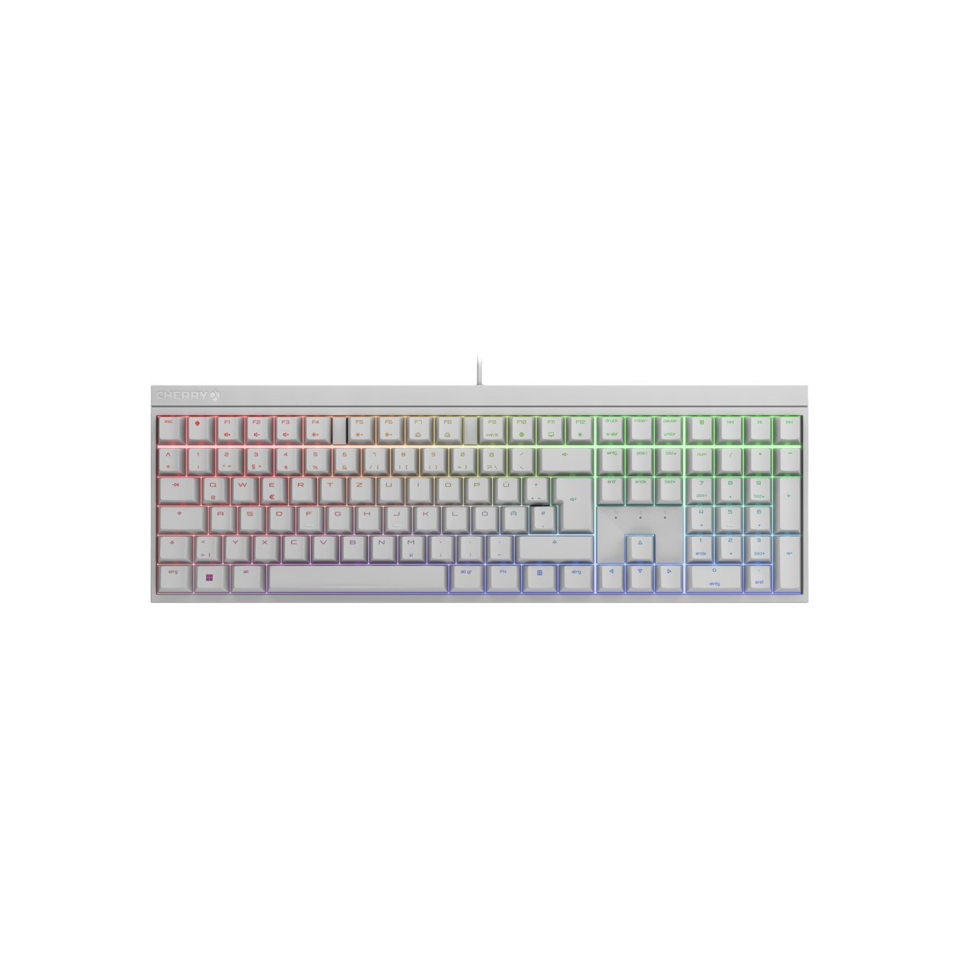 Cherry MX 2.0S RGB - Wired USB Mechanical Keyboard - German QWERTZ, White, Cherry MX Blue — Buy in Cyprus with Fast Delivery