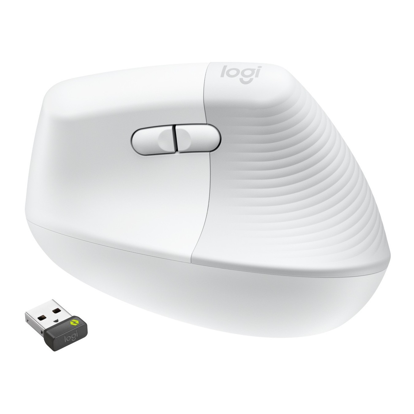 Logitech Lift for Business - Vertical Ergonomic Right-Hand Mouse - Off-White, Bluetooth & Logi Bolt 2.4GHz, 4000 DPI