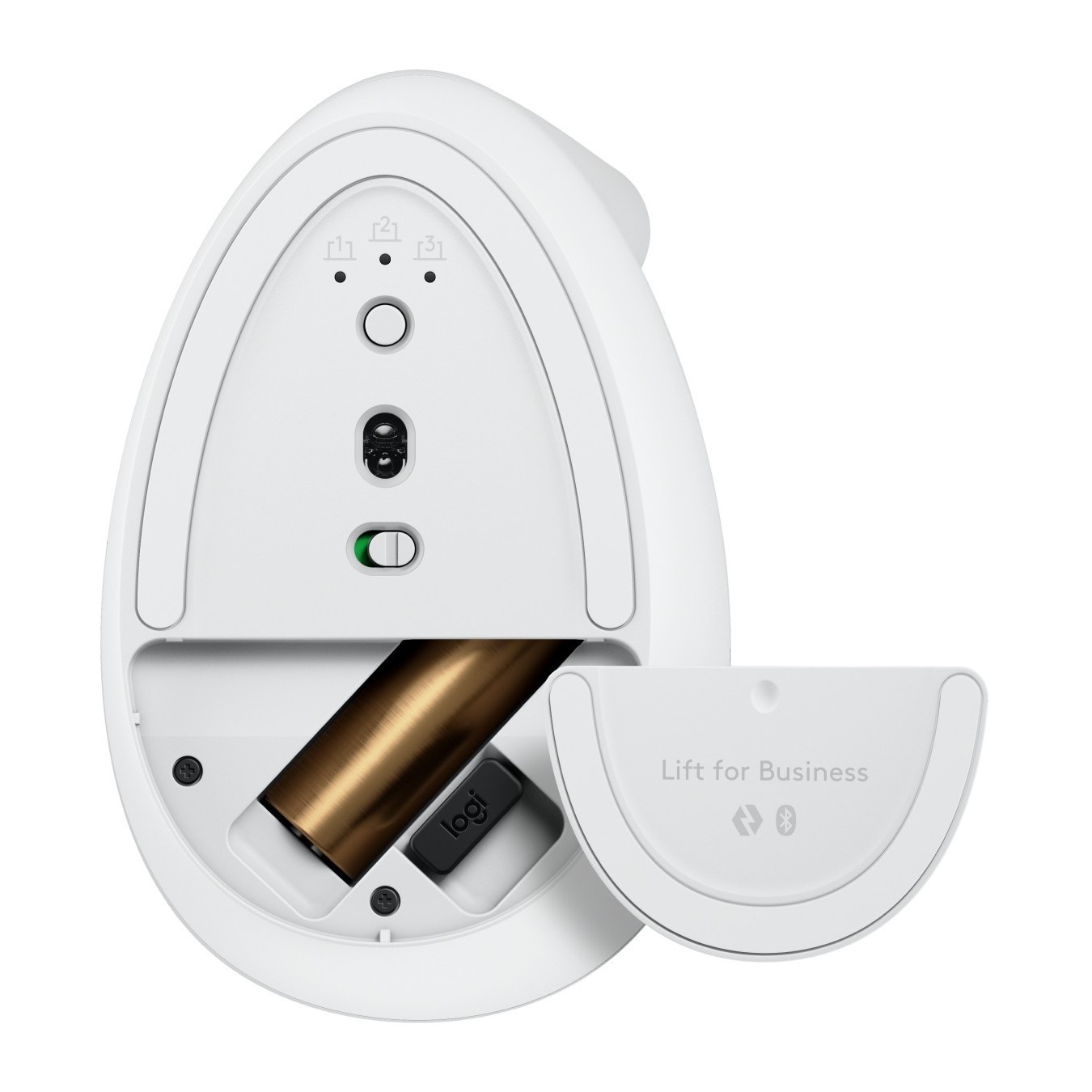 Logitech Lift for Business - Vertical Ergonomic Right-Hand Mouse - Off-White, Bluetooth & Logi Bolt 2.4GHz, 4000 DPI