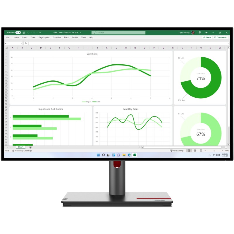 Lenovo ThinkVision P27q-30 27" QHD IPS Monitor 2560x1440 HDR10 USB Hub - 63A2GAR1US (Boxed) — Buy in Cyprus with Fast Delivery