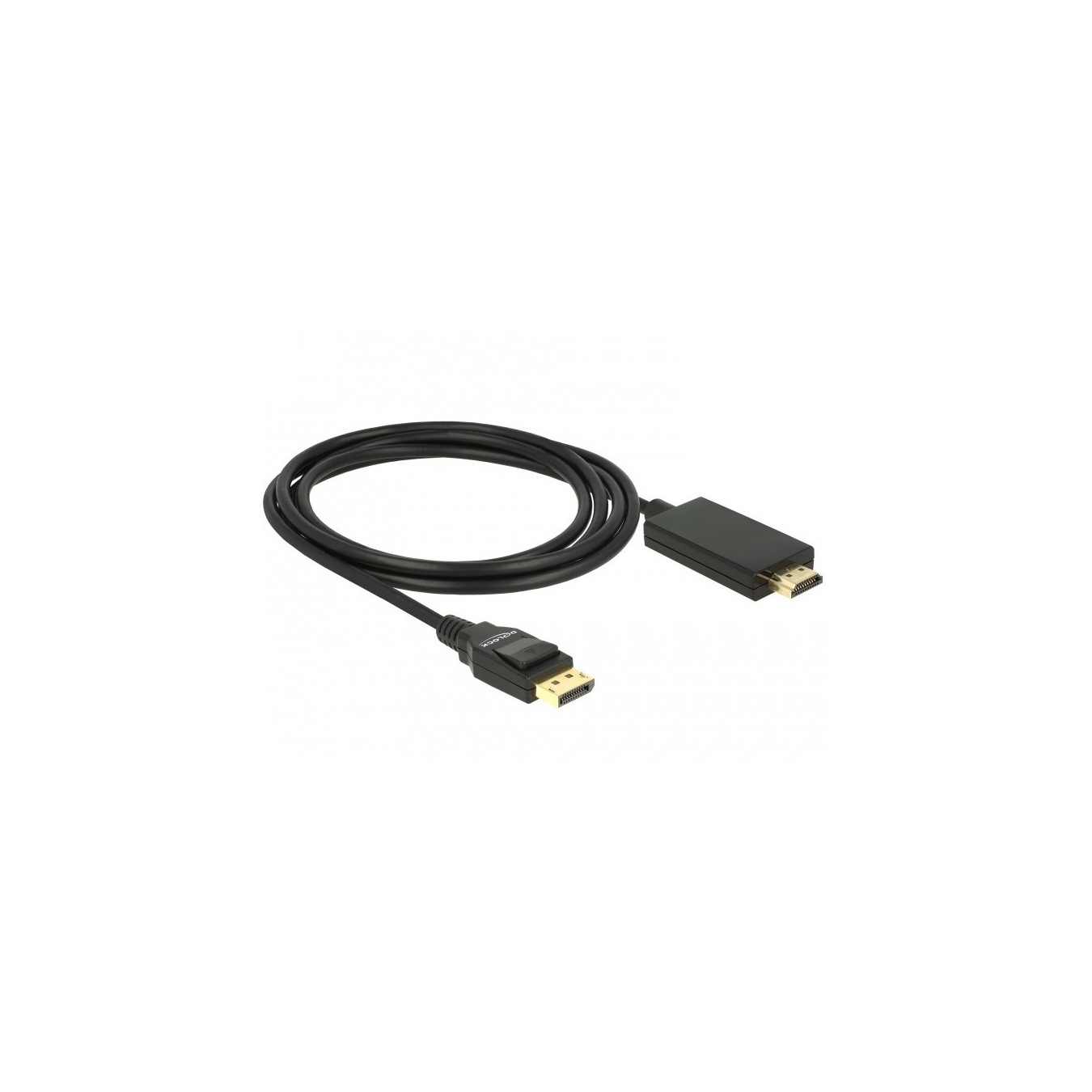 DELOCK DisplayPort 1.2 to HDMI-A Cable 2 m - 85317 - Passive 4K (3840x2160), Gold-Plated Contacts, Black