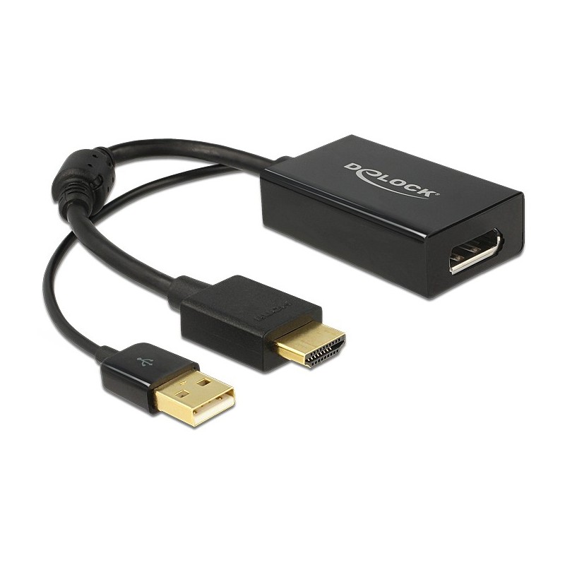 Buy DELOCK HDMI-A to DisplayPort 1.2 Adapter Cable - Black, 0.254 m, HDMI Male t... in Cyprus, Nicosia, Limassol, Larnaka, Pafos