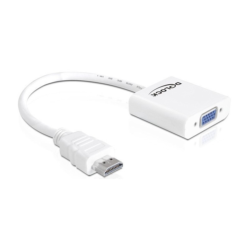 Buy DELOCK HDMI-A to VGA Adapter Cable - 65346 - White, HDMI Male to VGA Female,... in Cyprus, Nicosia, Limassol, Larnaka, Pafos