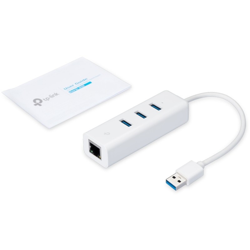 Buy USB TP-LINK UE330 - UE330 - White, USB 3.0 to Gigabit Ethernet and 3-Port Hub in Cyprus, Nicosia, Limassol, Larnaka, Pafos