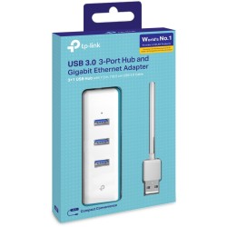 Buy USB TP-LINK UE330 - UE330 - White, USB 3.0 to Gigabit Ethernet and 3-Port Hub in Cyprus, Nicosia, Limassol, Larnaka, Pafos