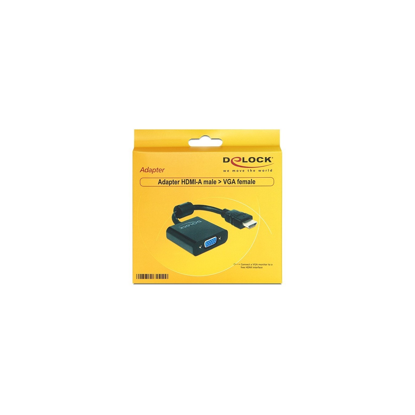 DeLOCK HDMI-A to VGA Adapter Cable - 65512 - Black, 0.254 m — Buy in Cyprus with Fast Delivery