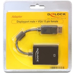 Buy DeLock DisplayPort 1.2 to VGA Adapter - 61848 - Black in Cyprus, Nicosia, Limassol, Larnaka, Pafos