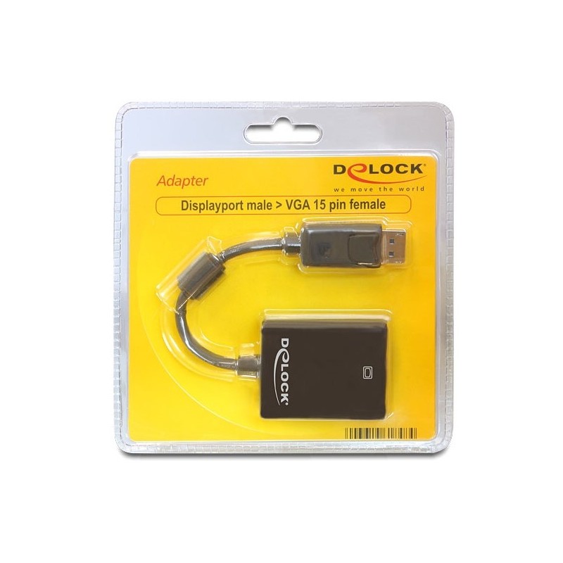 Buy DeLock DisplayPort 1.2 to VGA Adapter - 61848 - Black in Cyprus, Nicosia, Limassol, Larnaka, Pafos