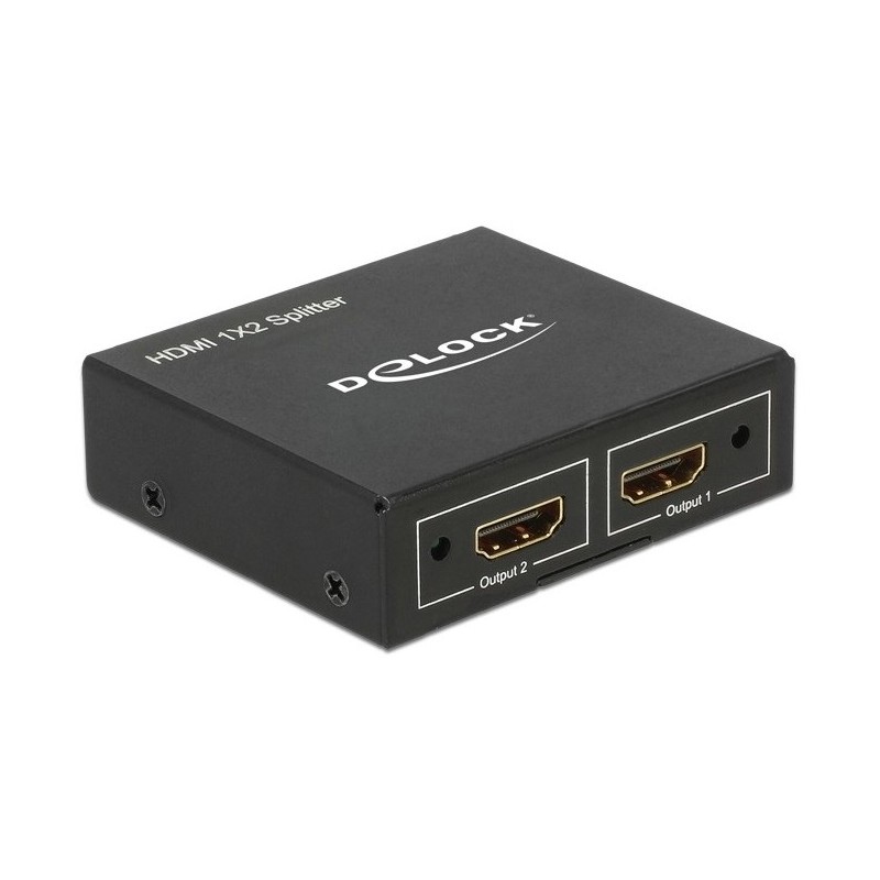 Buy DELOCK HDMI Splitter 1x HDMI In to 2x HDMI Out 4K - 87701 - Black, Metal, 1 m in Cyprus, Nicosia, Limassol, Larnaka, Pafos