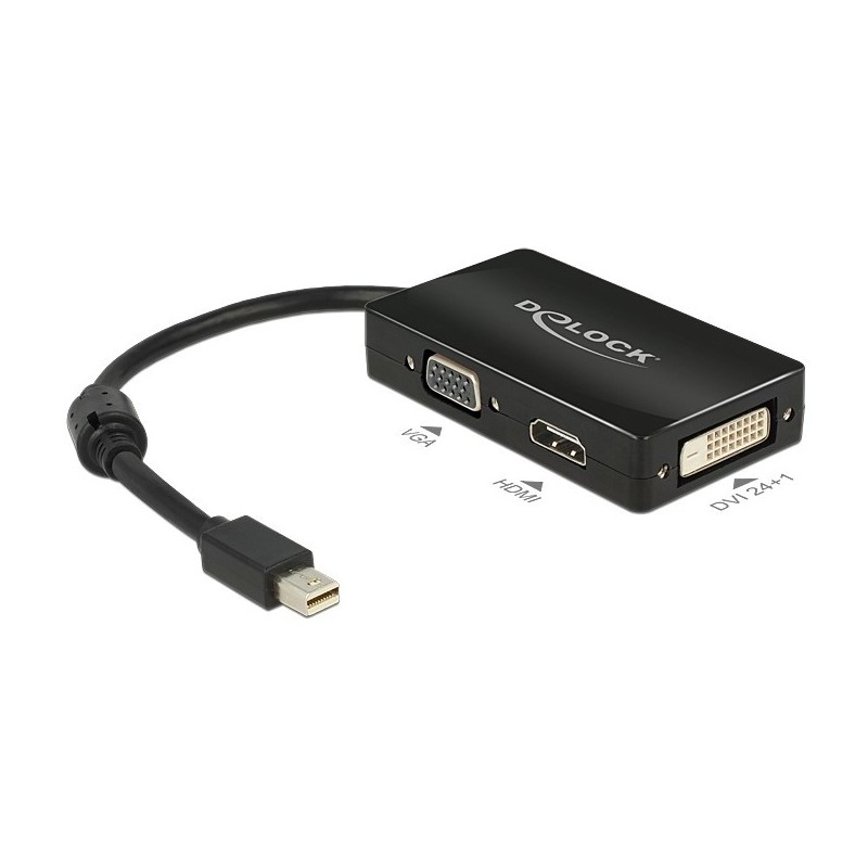 Buy DELOCK Mini DisplayPort to VGA + HDMI + DVI Adapter Cable - Black in Cyprus, Nicosia, Limassol, Larnaka, Pafos