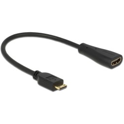 Buy DeLOCK Mini HDMI-C to HDMI-A Cable - 0.23 m - Black in Cyprus, Nicosia, Limassol, Larnaka, Pafos
