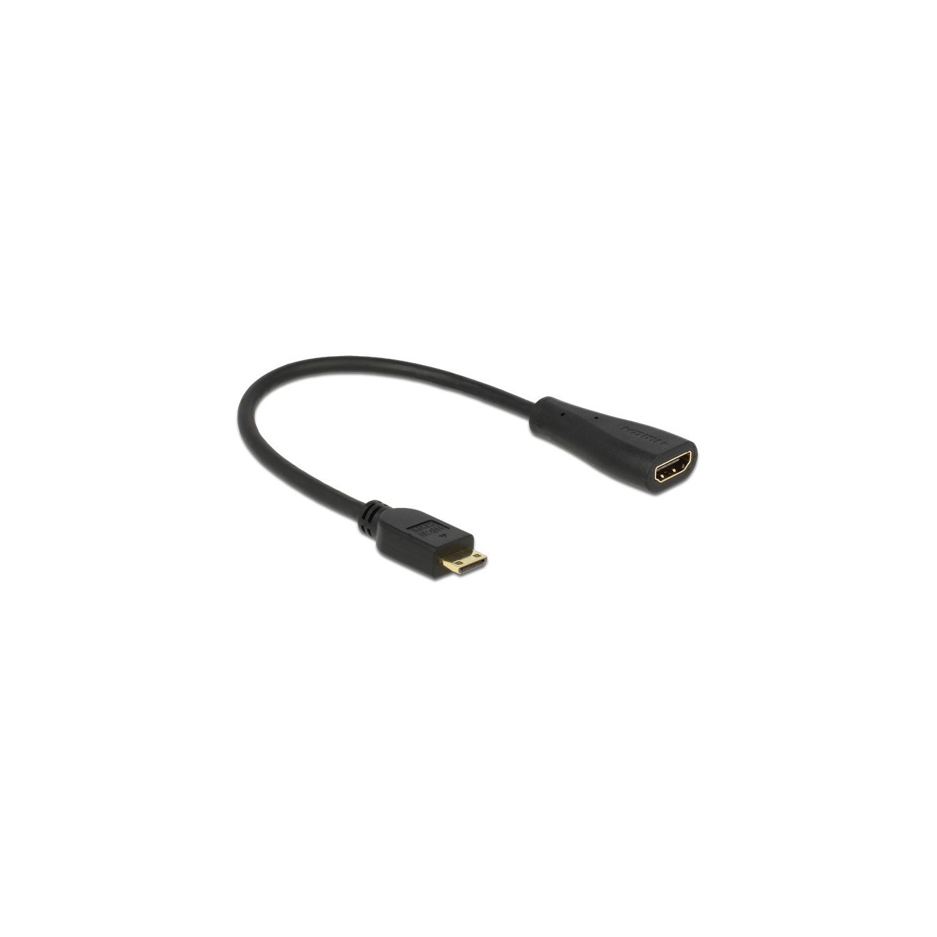 DeLOCK Mini HDMI-C to HDMI-A Cable - 0.23 m - Black — Buy in Cyprus with Fast Delivery
