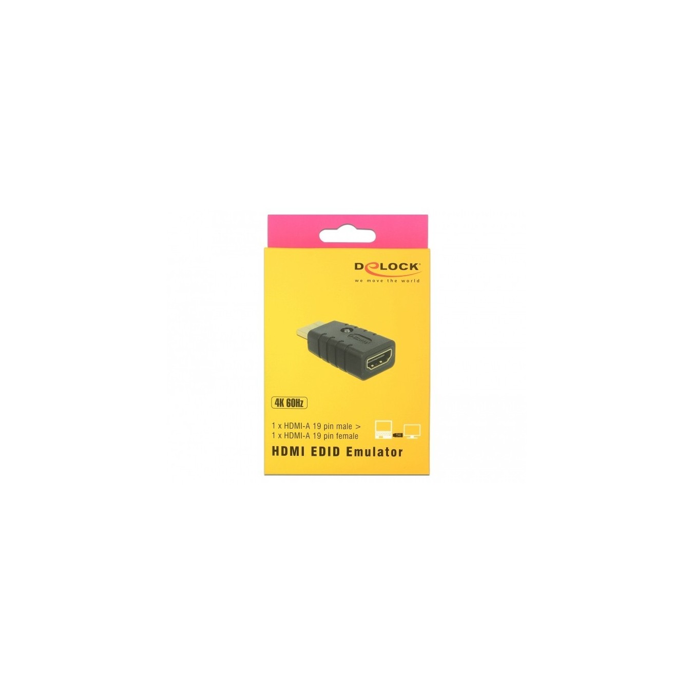 DELOCK HDMI-A Male to HDMI-A Female EDID Emulator Adapter - 63320 - Black, 4K60Hz — Buy in Cyprus with Fast Delivery