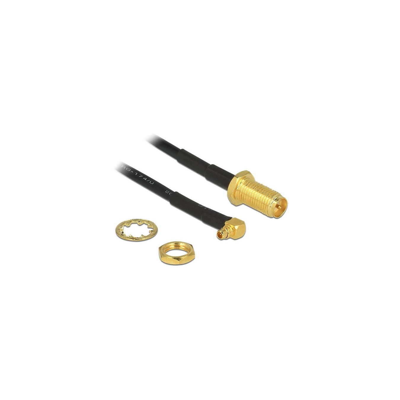 DeLOCK Antenna Cable RP-SMA Female to MMCX 90° Plug, RG-174, 0.32 m - 88936 - Black — Buy in Cyprus with Fast Delivery