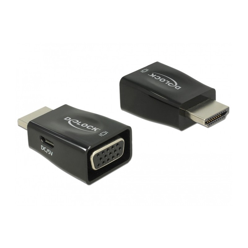 Buy DELOCK HDMI-A Male to VGA Female Adapter - 65902 - Black in Cyprus, Nicosia, Limassol, Larnaka, Pafos