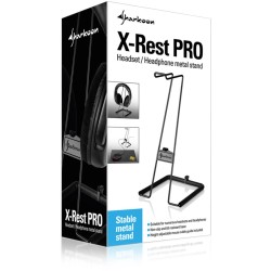 Buy Sharkoon X-Rest Pro - Passive Headset Holder Stand - Metal, Black, Indoor in Cyprus, Nicosia, Limassol, Larnaka, Pafos